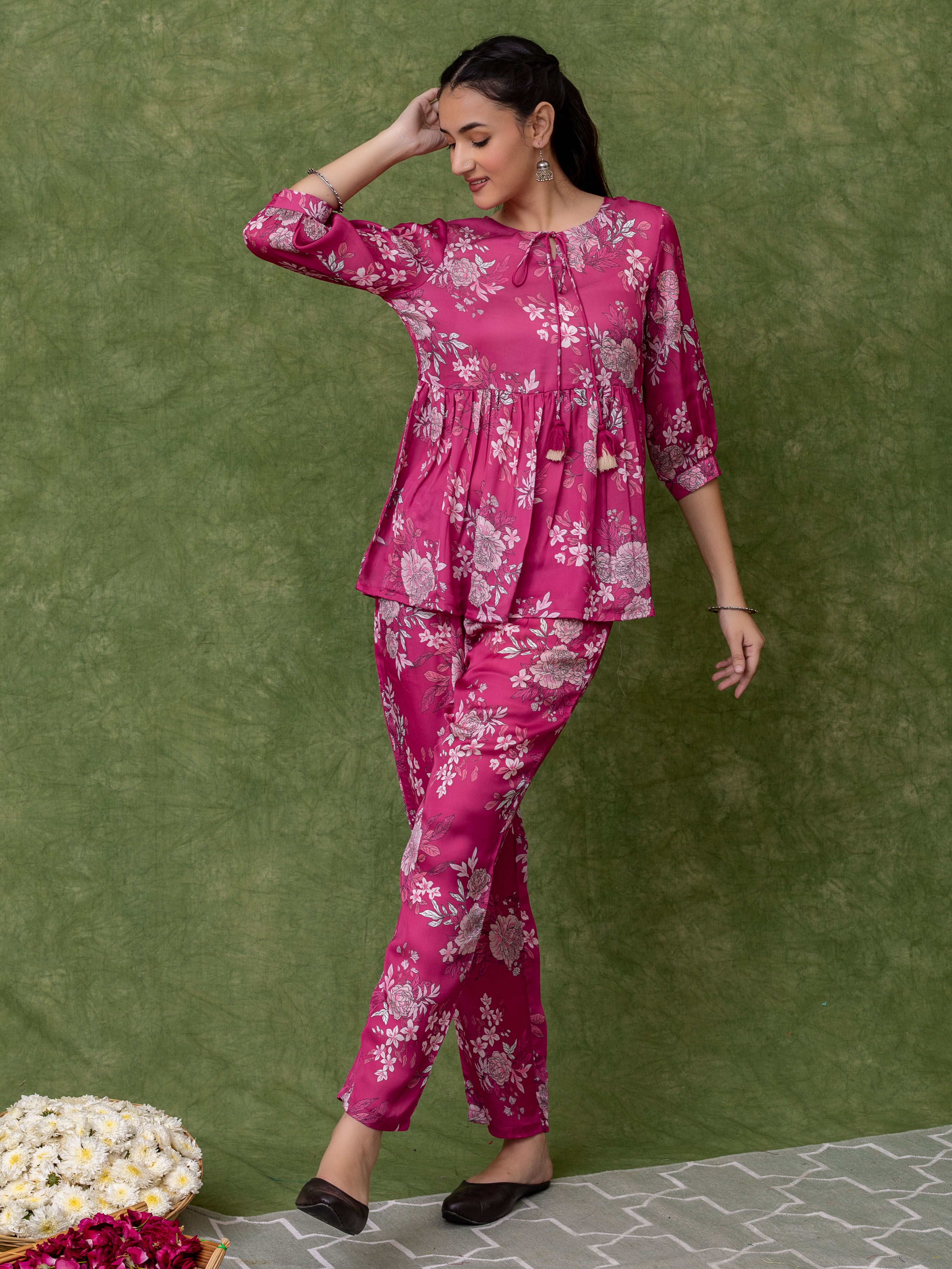 CO-ORD SET WITH PRINTED FLORAL JAAL